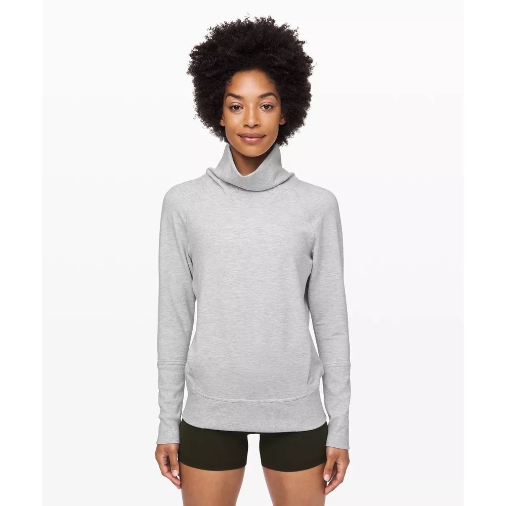 Lululemon High Lines Pullover Heathered Core Ultra Light Grey Size 6